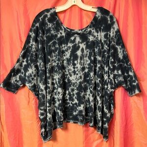Karen by Karen Kane Women’s Black Tie-Dye Top Size L Oversized Dolman Sleeve